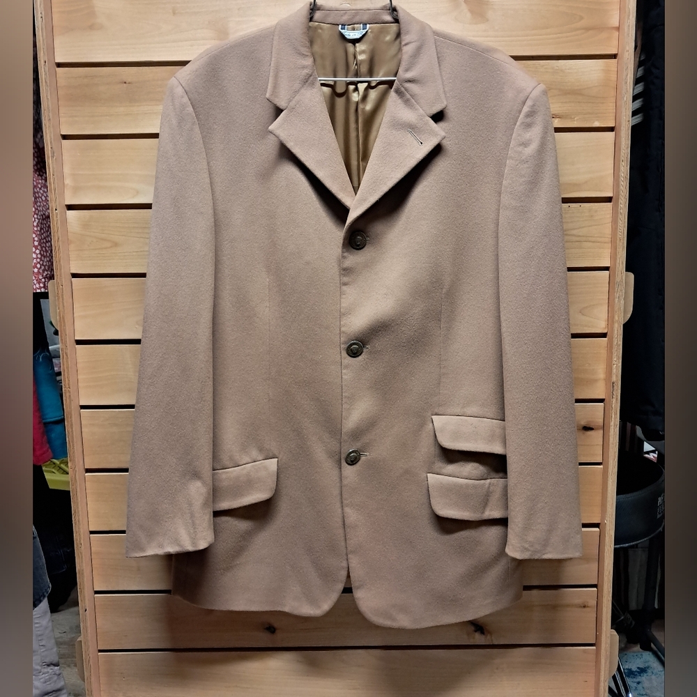 Vintage Gianni Versace Tan Wool Blend Blazer Size 50
